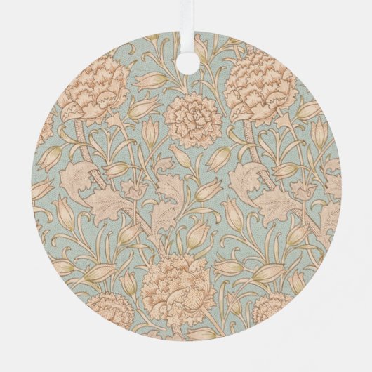 William Morris Wild Tulip Bloemen Ontwerp Metalen Ornament (Achterkant)
