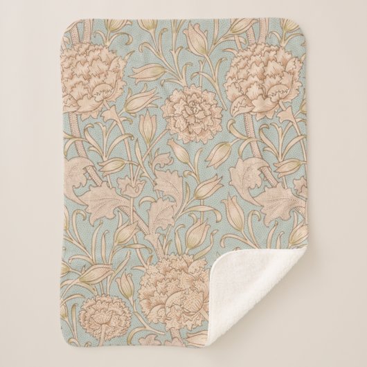 William Morris Wild Tulip Bloemen Ontwerp Sherpa Deken (Voorkant)