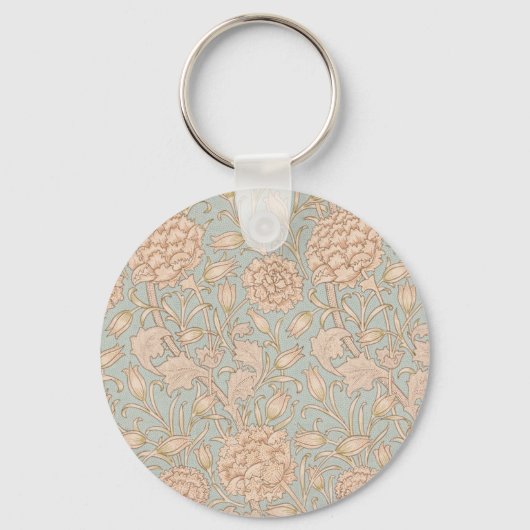 William Morris Wild Tulip Bloemen Ontwerp Sleutelhanger (Voorkant)