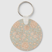 William Morris Wild Tulip Bloemen Ontwerp Sleutelhanger (Achterkant)