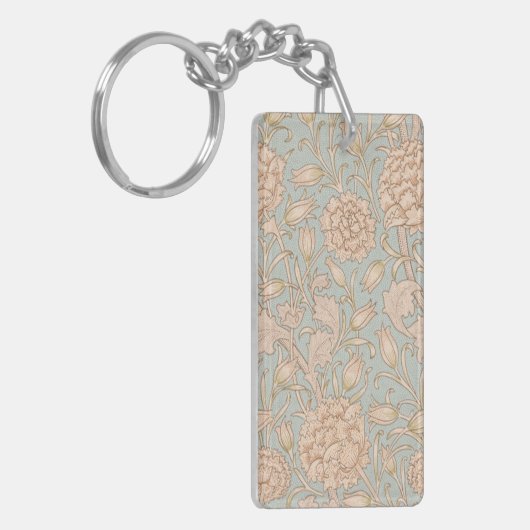 William Morris Wild Tulip Bloemen Ontwerp Sleutelhanger (Voorkant Links)