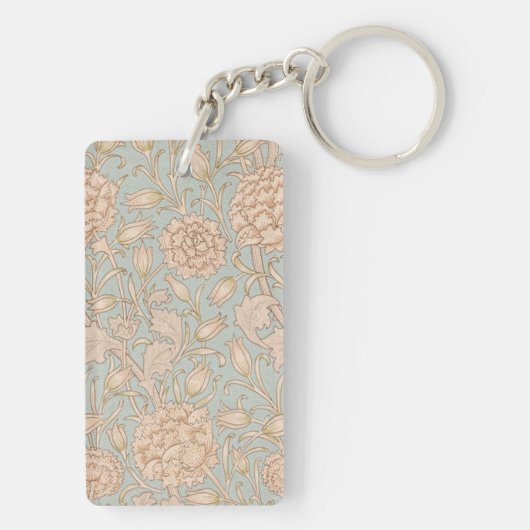 William Morris Wild Tulip Bloemen Ontwerp Sleutelhanger (achterkant)