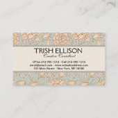 William Morris Wild Tulip Bloemen Ontwerp Visitekaartje (Achterkant)