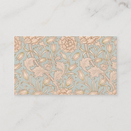 William Morris Wild Tulip Bloemen Ontwerp Visitekaartje (Achterkant)