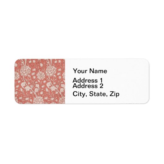 William Morris Wild Tulip Classic Victoriaans ontw Etiket (Voorkant)