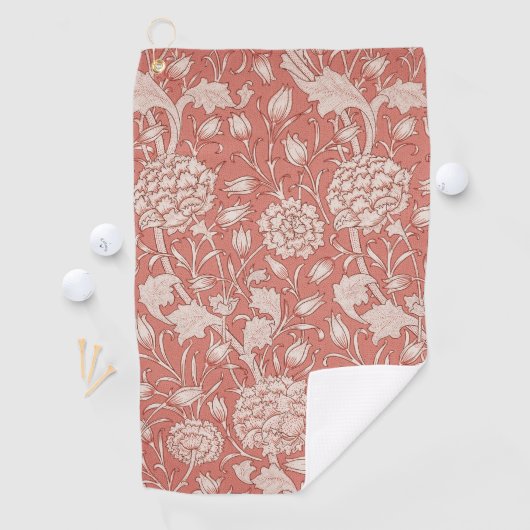 William Morris Wild Tulip Classic Victoriaans ontw Golfhanddoek (Insitu)