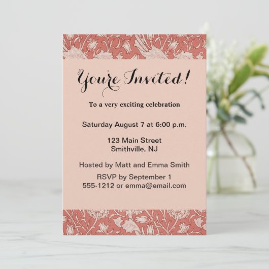 William Morris Wild Tulip Classic Victoriaans ontw Kaart (Staand voorkant)