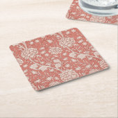 William Morris Wild Tulip Classic Victoriaans ontw Kartonnen Onderzetters (Schuin)