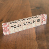 William Morris Wild Tulip Classic Victoriaans ontw Naambordje (Zijkant)