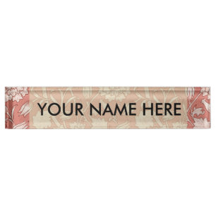 William Morris Wild Tulip Classic Victoriaans ontw Naambordje