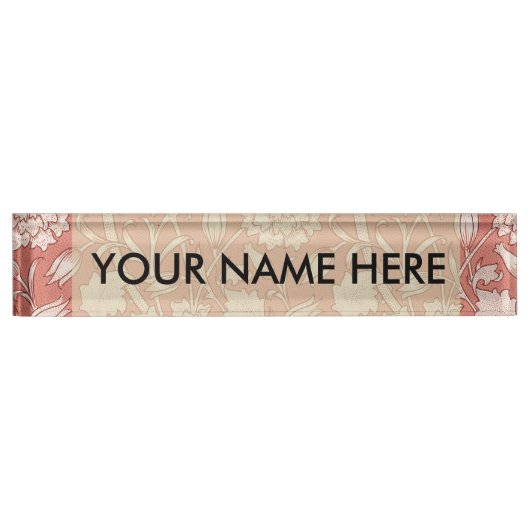 William Morris Wild Tulip Classic Victoriaans ontw Naambordje (Voorkant)