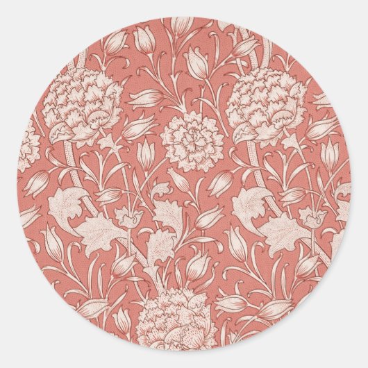 William Morris Wild Tulip Classic Victoriaans ontw Ronde Sticker (Voorkant)