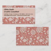 William Morris Wild Tulip Classic Victoriaans ontw Visitekaartje (Voorkant / Achterkant)