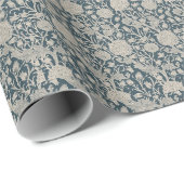 William * Morris Wild Tulpen Staal Grijs Blauw Cadeaupapier (Rol Hoek)