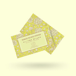 William Morris - Wilde Tulips - Gele Floral Visitekaartje