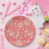 William Morris - Wilde Tulips - Roze Floral Patter Papieren Bordje (Feest)