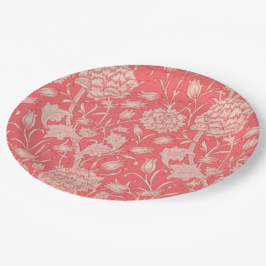William Morris - Wilde Tulips - Roze Floral Patter Papieren Bordje (Gekanteld)