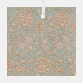 William Morris Wilde Tulp Bloem Bloemontwerp Glas Ornament (Achterkant)