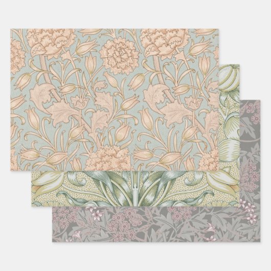William Morris Wilde Tulp Bloem Bloemontwerp Inpakpapier Vel (Set)