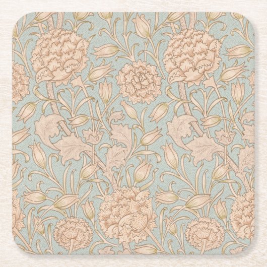 William Morris Wilde Tulp Bloem Bloemontwerp Kartonnen Onderzetters (Voorkant)