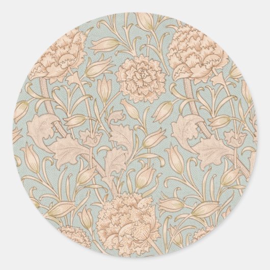 William Morris Wilde Tulp Bloem Bloemontwerp Ronde Sticker (Voorkant)