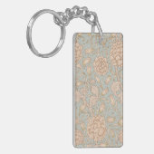 William Morris Wilde Tulp Bloem Bloemontwerp Sleutelhanger (Voorkant Links)
