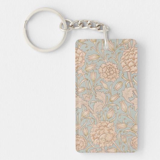 William Morris Wilde Tulp Bloem Bloemontwerp Sleutelhanger (Voorkant)