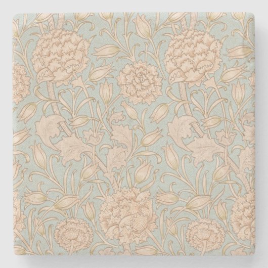 William Morris Wilde Tulp Bloem Bloemontwerp Stenen Onderzetter (Voorkant)