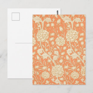 William Morris Wilde Tulp Oranje Bloemmotief Kunst Briefkaart