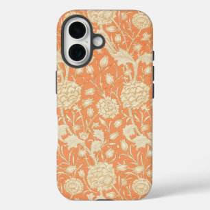 William Morris Wilde Tulp Oranje Bloemmotief Kunst iPhone 16 Hoesje