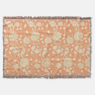 William Morris Wilde Tulp Oranje Bloemmotief Kunst Deken