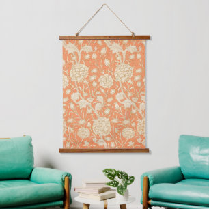 William Morris Wilde Tulp Oranje Bloemmotief Kunst Hangend Wandkleed