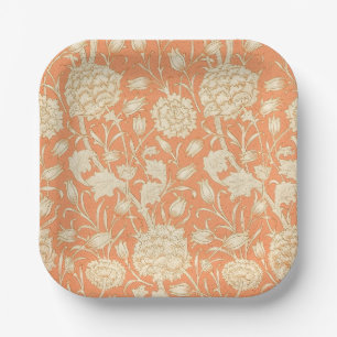 William Morris Wilde Tulp Oranje Bloemmotief Kunst Papieren Bordje