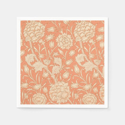 William Morris - Wilde tulpen - Bloemenperzik Servet (Voorkant)