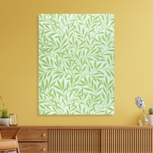 William Morris Wilg Bloem Klassiek Groen Canvas Afdruk (Insitu (Woonkamer))