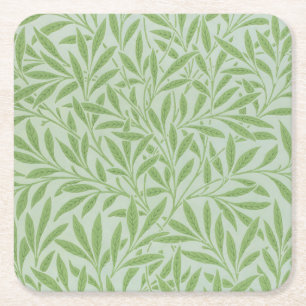 William Morris Wilg Bloem Klassiek Groen Kartonnen Onderzetters