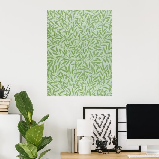 William Morris Wilg Bloem Klassiek Groen Poster (Thuiskantoor)