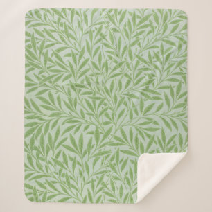 William Morris Wilg Bloem Klassiek Groen Sherpa Deken