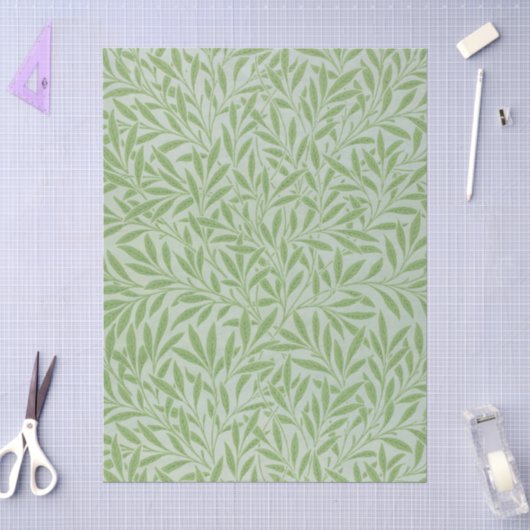 William Morris Wilg Bloem Klassiek Groen Tissuepapier (Craft)