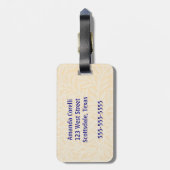 William Morris Wilg & Goud Damast Luxe Bagagelabel (Achterkant verticaal)