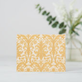 William Morris Wilg & Goud Damast Luxe Briefkaart (Staand voorkant)