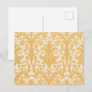 William Morris Wilg & Goud Damast Luxe Briefkaart