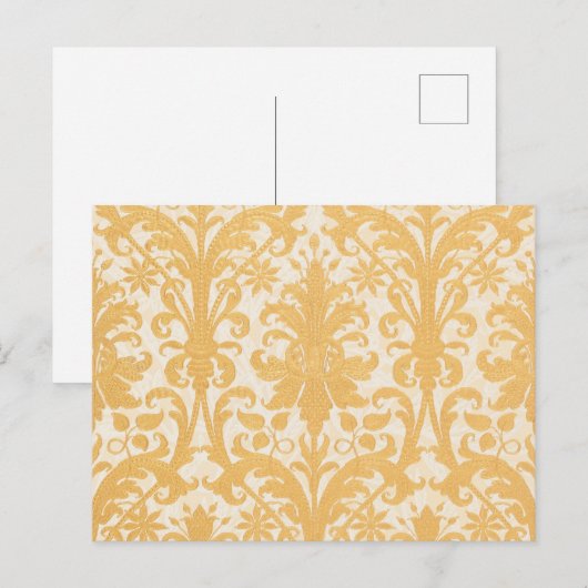 William Morris Wilg & Goud Damast Luxe Briefkaart (Voorkant / Achterkant)