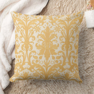 William Morris Wilg & Goud Damast Luxe Kussen