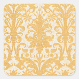William Morris Wilg & Goud Damast Luxe Vierkante Sticker