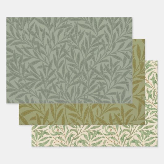 William Morris Wilgenpatroon Antiek Saliegroen Inpakpapier Vel (Set)