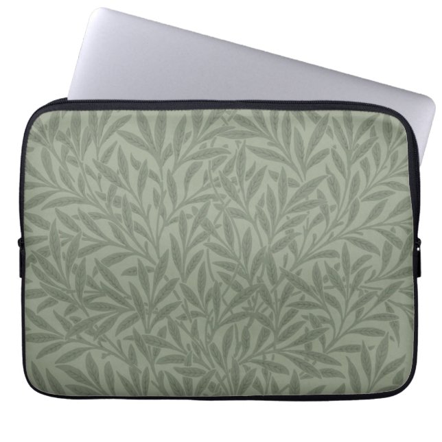 William Morris Wilgenpatroon Antiek Saliegroen Laptop Sleeve (Voorkant)