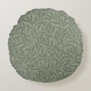 William Morris Wilgenpatroon Antiek Saliegroen Rond Kussen