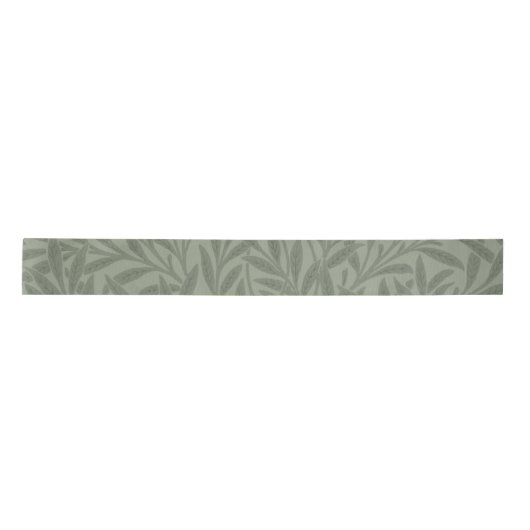 William Morris Wilgenpatroon Antiek Saliegroen Satijnen Lint (Voorkant)