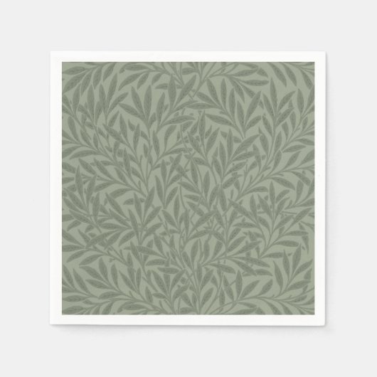 William Morris Wilgenpatroon Antiek Saliegroen Servet (Voorkant)